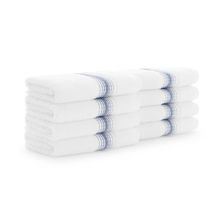 Monarch Brands Turkish Washcloths, 13in x 13in, Striped , Crystal, 8PK PNP-WC-STT-1313-1-75-CYT